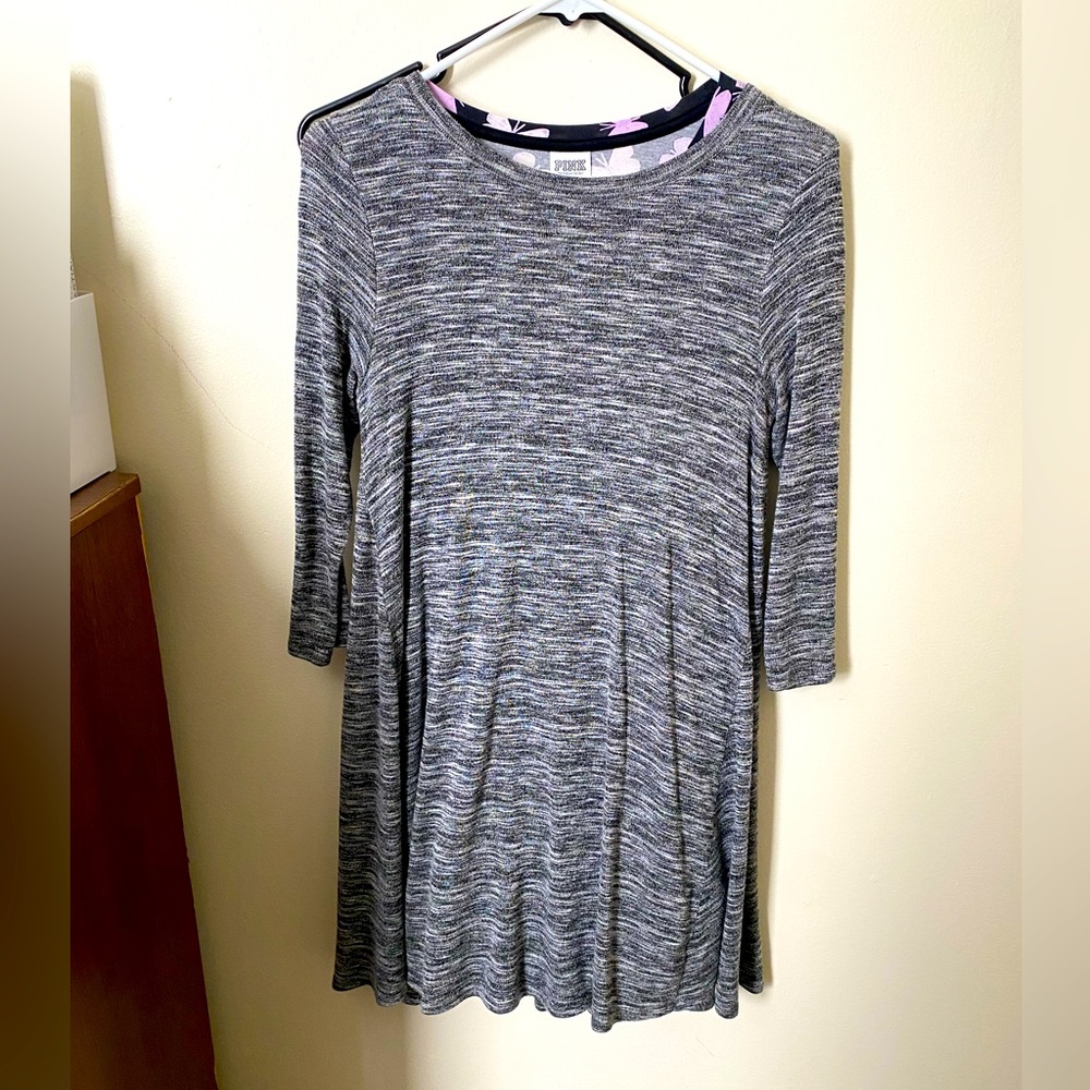 Grey knitted sweater dress